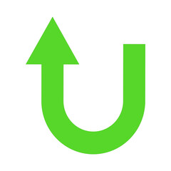Poster - Green Arrow U-Turn Icon for Navigation and Direction A Symbol of Reversal and Change with a Simple Design for Maps and User Interfaces