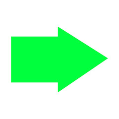Poster - Vibrant Green Arrow Pointing Right on a Transparent Background, Perfect for Wayfinding, Presentations, and Digital Interfaces Requiring Clear Directional Guidance