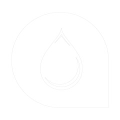 Poster - Abstract Water Drop Icon on Transparent Backdrop Symbolizing Purity and Cleanliness, Ideal for Environmental and Hydration Concepts with a Modern Design Aesthetic