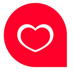 Poster - A Symbol of Affection A Red Heart Within a Rounded Speech Bubble Representing Connection Communication and the Expression of Warmth in Digital Interactions