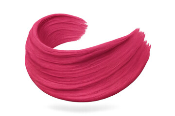 Poster - Bright pink paint stroke isolated on transparent background, vivid color swirl