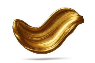 Poster - Abstract golden fluid smear isolated on transparent background, smooth texture