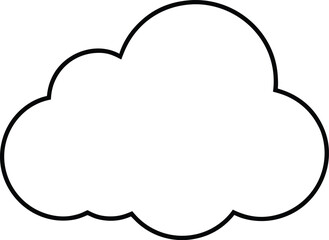 cloud icon line art vector illustration on transparent background