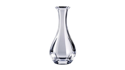 Aufkleber - Clear glass vase has a slender neck and bulbous base, displayed against a stark background.