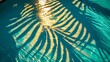 © Rian - Palm Shadows Dancing in Turquoise Water,A Tropical Oasis: Sunlight and Palm Frond Reflections in a Serene Swimming Pool