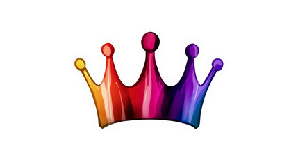Aufkleber - Crown displays a vibrant spectrum of colors in an illustrative style, adorned with a sticker outline.