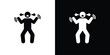 © nancy - Irritated human icon simple flat graphic illustrations. Black and white silhouette vector