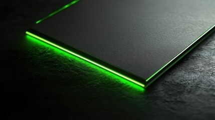 Poster - Modern technology surface with glowing green light