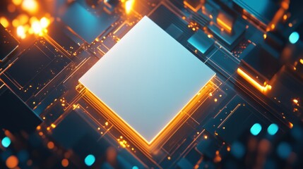 Poster - Abstract futuristic glowing technology background