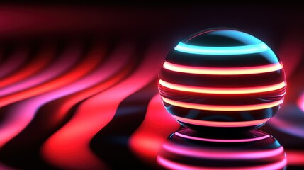 Poster - Glowing neon sphere abstract design