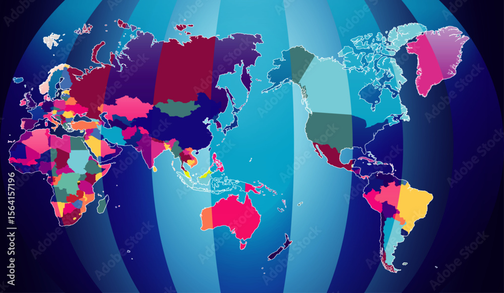 2026 2027 2028 Modern World Map Gradient Blue Color Vector Isolated 1000 F 1564157196 