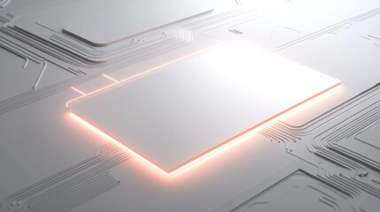 Poster - Abstract circuit board with orange light