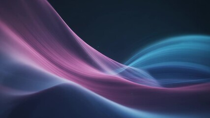 Poster - Abstract Wave of Serenity: A mesmerizing abstract composition showcasing graceful waves of pink and blue hues, creating a sense of tranquility and flowing energy.