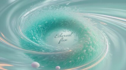 Poster - Ethereal Vortex: A mesmerizing swirl of ethereal energy, rendered in shades of turquoise and aqua, suggesting a captivating cosmic dance and the flow of unseen forces.