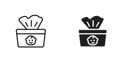 Wall Mural - baby wipe icon design illustrations. editable web icons