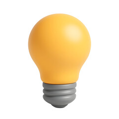 Poster - Isolated 3D render of a simple matte yellow lightbulb