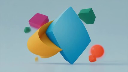 Poster - Geometric abstraction and colorful compositions: A vibrant composition with bold geometric shapes, evoking dynamism and modernity, perfect for a contemporary design.