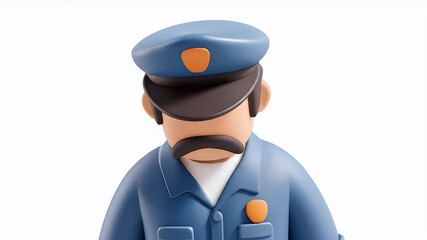 Poster - 3D Cartoon Police Officer - Static Expressions