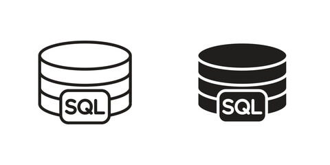 SQL icon Design Illustrations. editable web icons