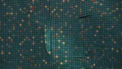 Poster - Digital Matrix: An abstract composition of small, square pixels forms a dynamic digital matrix, evoking a sense of movement and the intricate connections of the digital world.