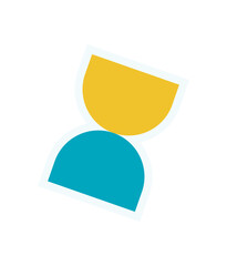 Wall Mural - Modern abstract shape icon sticker. Bold round figure and flat symbol create a unique element. This graphic features a minimalist design with y2k aesthetic, ideal for contemporary projects.