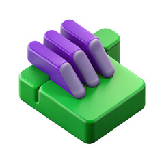 Aufkleber - Abstract 3d graphic illustration of purple and green blocks on a black background