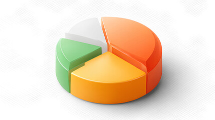 Poster - Pie chart icon on white background  - 3d illustration Stock Illustration