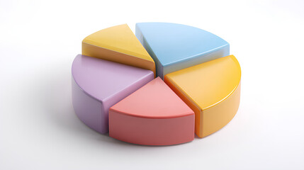 Poster - Pie chart icon on white background  - 3d illustration Stock Illustration