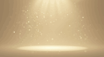 Poster - Elegant golden stage background with spotlights and sparkling dust particles