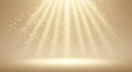 Poster - Golden ethereal light rays background with shimmering particles and soft gradient