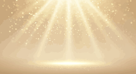 Poster - Golden light beams shining down with bokeh effect for elegant backgrounds