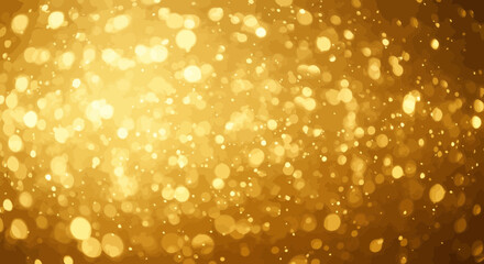 Poster - Abstract festive golden background with sparkling glittering lights bokeh effect