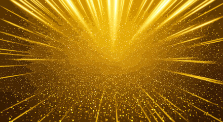 Poster - Abstract golden light rays and sparkling dust background with festive flair