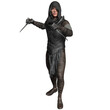 © HWWO Stock - 3D rendered fantasy male assassin character with a hood isolated on transparent background