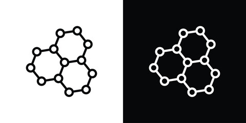 Graphene icons in line style. Editable black and white strokes
