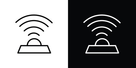 Infrared icons in line style. Editable black and white strokes