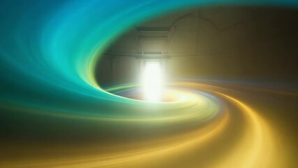 Poster - Cosmic Portal: An abstract depiction of a swirling vortex of color, drawing the eye towards a luminous portal, hinting at the mysteries beyond.