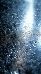 Wall Mural - close-up of a wet surface glistening in the light, showcasing water droplets and reflections. ideal 