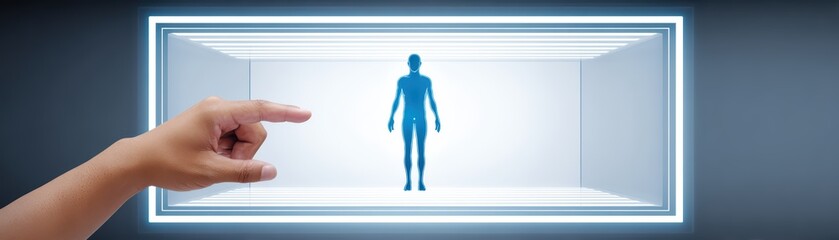 Poster - Human Interaction with Digital Technology in a Futuristic Display Environment Featuring a Silhouette