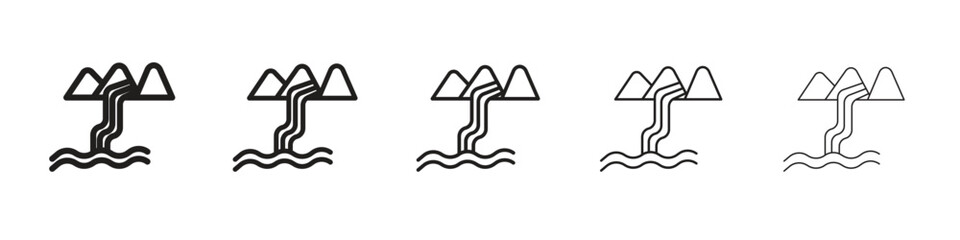 Wall Mural - waterfall icon for your web site design, logo, app, ui.
