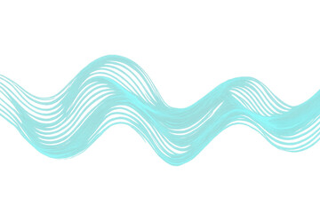 Aufkleber - Delicate light blue wavy lines intertwining, forming fluid abstract wave design against transparent backdrop
