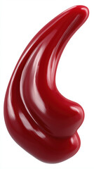 Poster - Unique red sculptural design with smooth curves and glossy finish showcasing abstract art