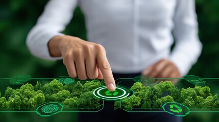 Poster - Hand Touching Virtual Interface with Green Nature Elements for Sustainability and Eco-Friendly Concept