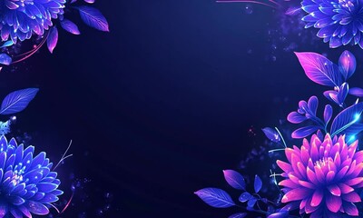 Poster - Neon Floral Border