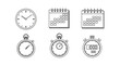 © Lucas - Vector time management icons set clock calendar and stopwatch vector illustration for planning and scheduling tasks