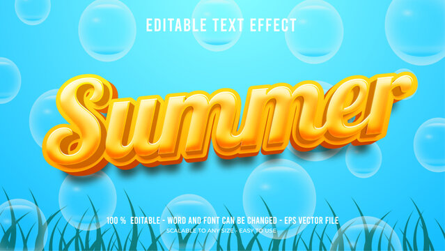 summer editable text effect