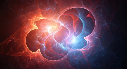Poster - Cosmic Energy Swirls Abstract Background With Fusion Effects And Bright Nebula Glow