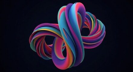 Poster - Vibrant Abstract Infinity Loop with Colorful Swirls and Gradient Colors Abstract Background