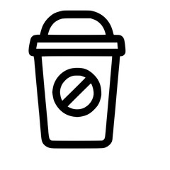 Poster - Outline Simple No Coffee Cup Icon Sign Shape Illustration