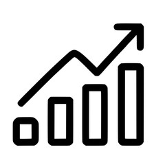Poster - Outline Simple Rising Bar Graph Arrow Up Finance Icon